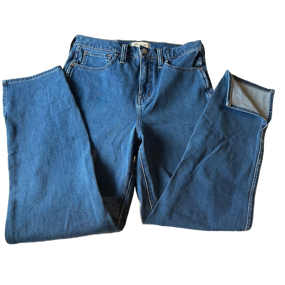 Madewell 11" High-Rise Road tripper Skinny Jeans in Medium Indigo Wash: Slit-Hem